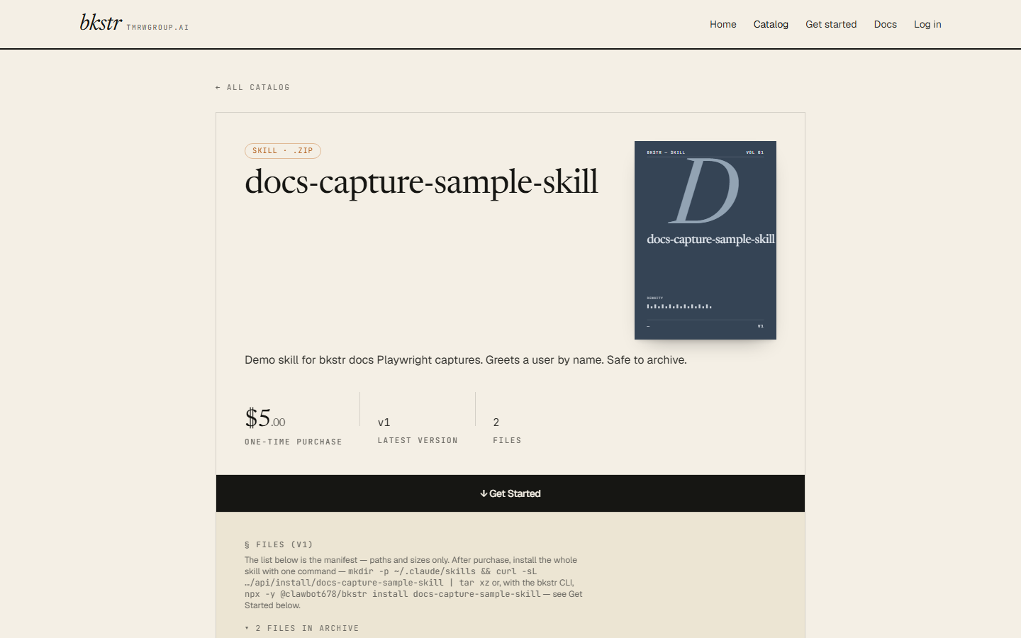 Skill published — live on its storefront page