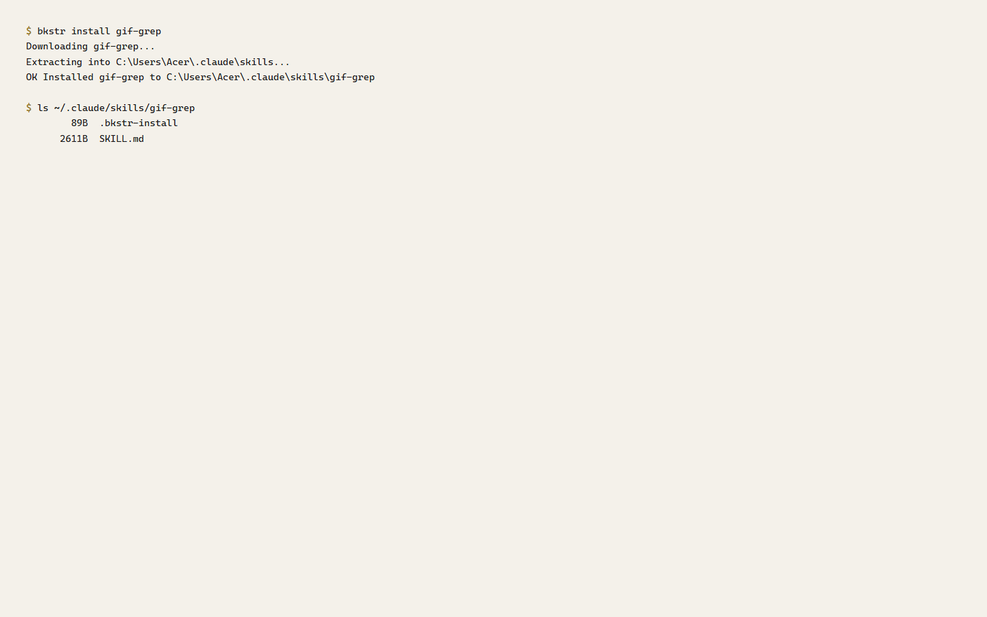 Anonymous free-item install via the bkstr CLI