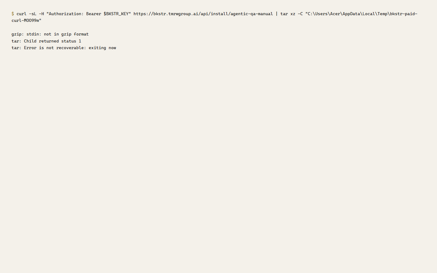 Curl install of an owned paid item (Bearer auth)
